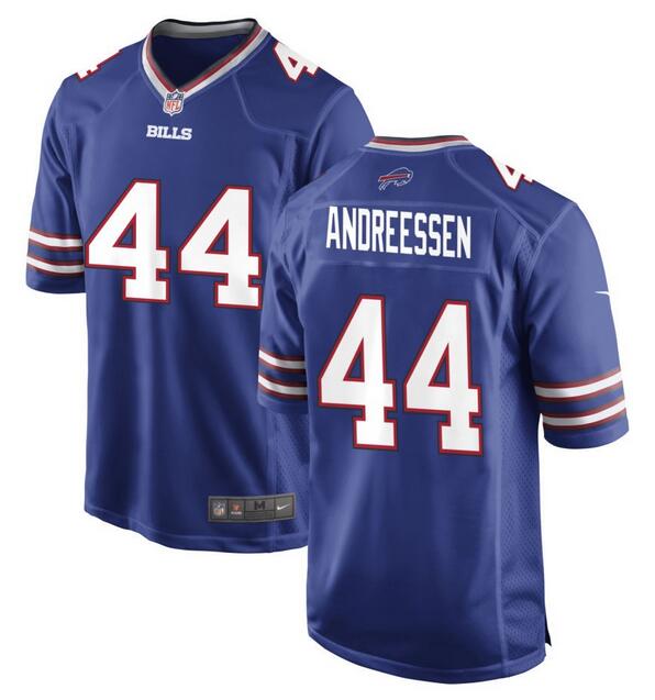 Men's Buffalo Bills #44 Joe Andreessen Blue 2024 Stitched Game Jersey